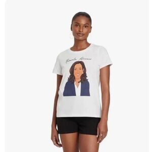 Kamala Harris Rebel Girls -Strong Woman -White Graphic T shirt Tee-Size XS -New